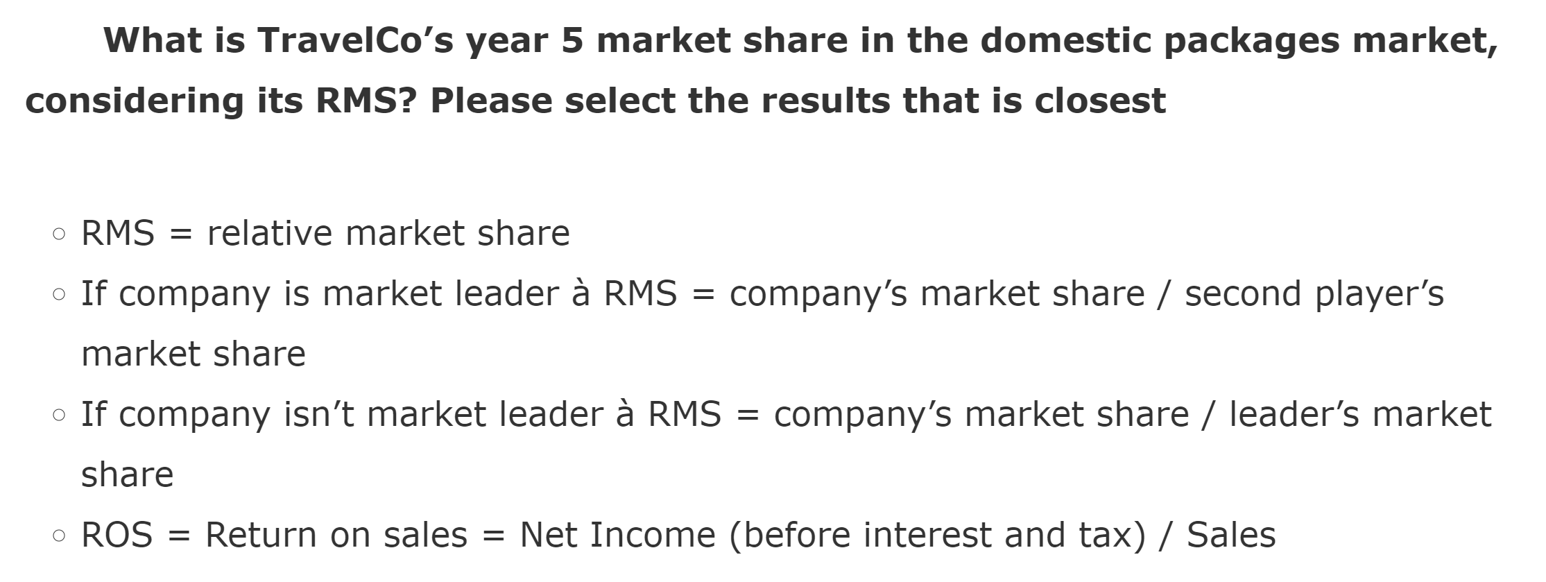 Bain Question Business Case Sample